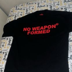 Large black shirt with red letter prints 