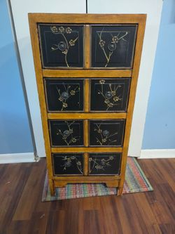 Asian Style Wooden Chest of Drawers
