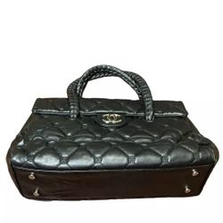 Vintage Tote Single Flap Lambskin Leather Purse