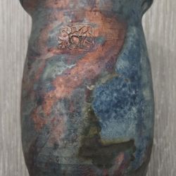 Vintage Hand Stamped Raku Pottery Vase w/ Distinctive Characterisitcs