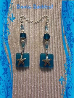 Cultured sea glass earrings