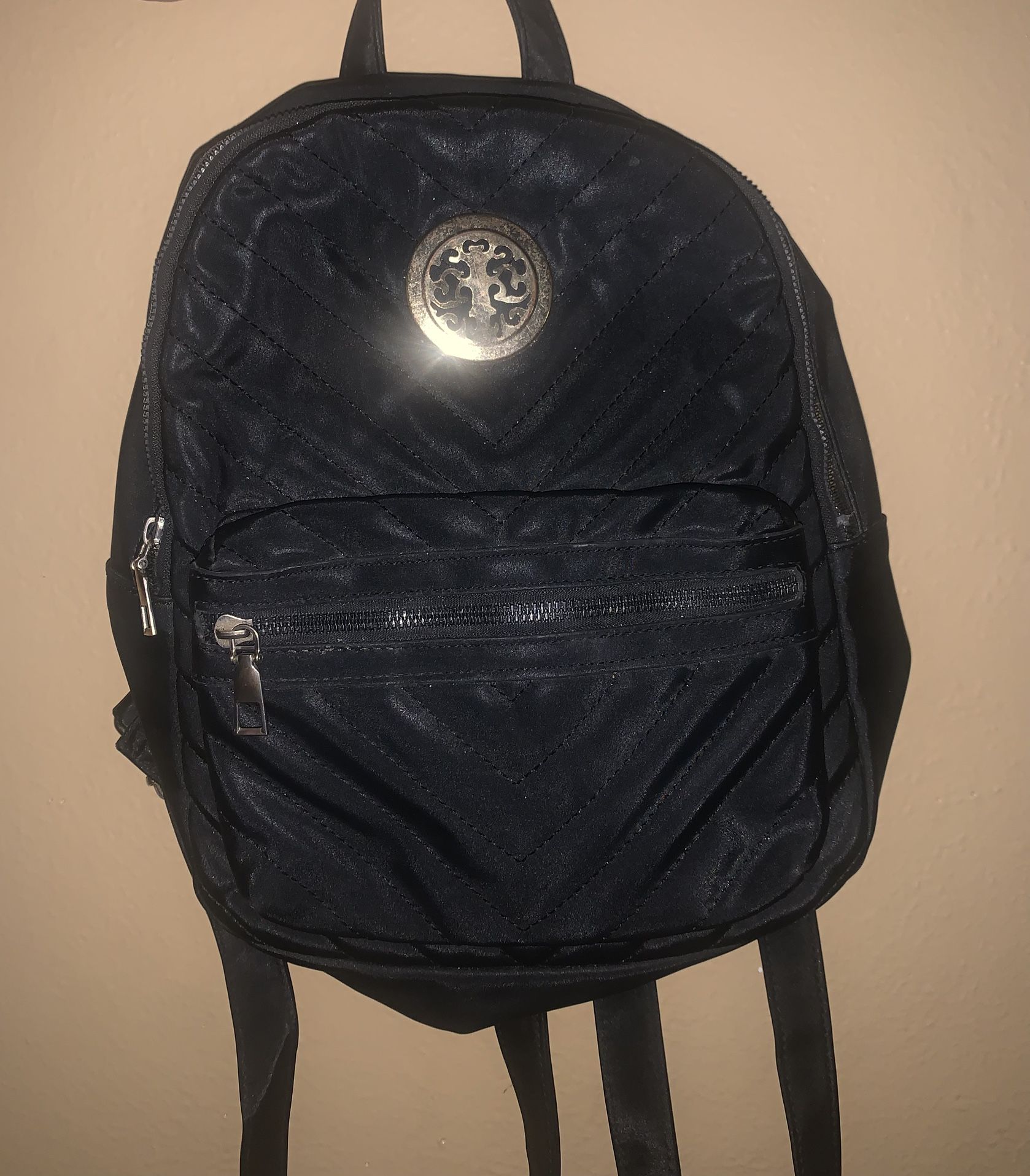 Small Woman Black She Gold Backpack