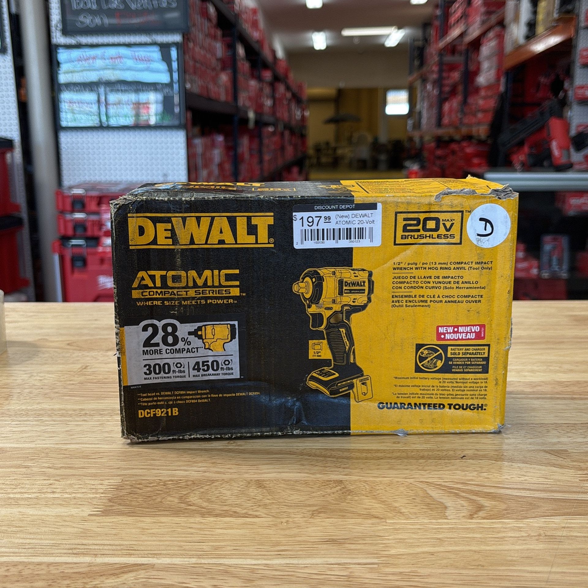 DEWALT ATOMIC 20V MAX Cordless Brushless 1/2 in. Variable Speed Impact Wrench (Tool Only)