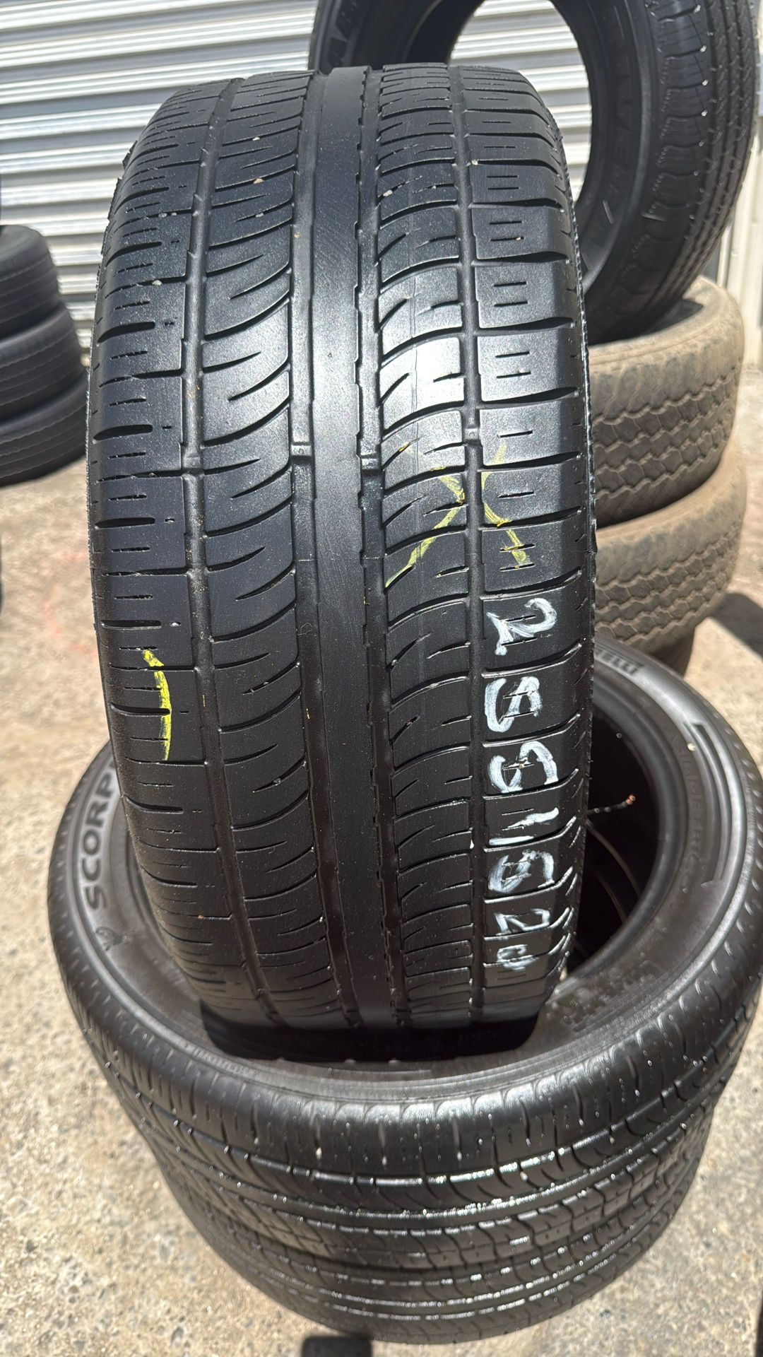 255/45r20 USED TIRES PIRELLI FOR SALE SET OF 2 TIRES $120 WITH INSTALLED CASH PRICE