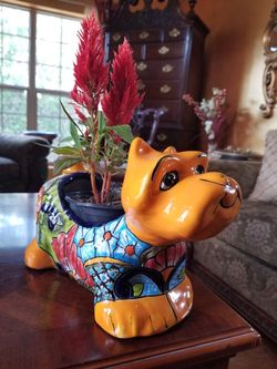 Gorgeous Talavera Dog Planter