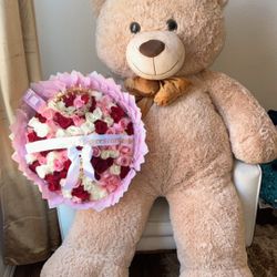 flowers and bear