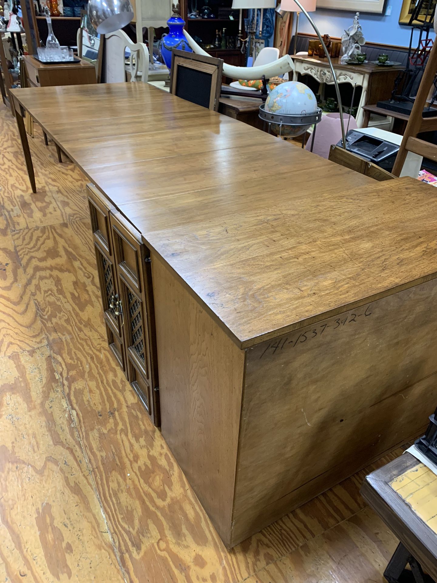 Mid Century Cabinet With Hidden Expandable Dining Table