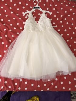 Ivory Lace Tulle Backless Wedding Flower Girl Dress Junior Bridesmaid Dress