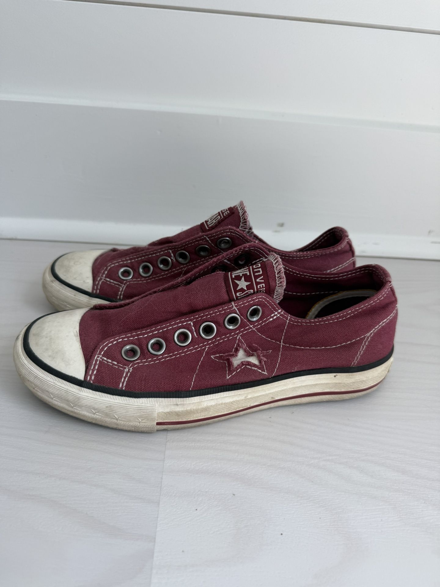 Crimson Converse All Stars Slip On 7