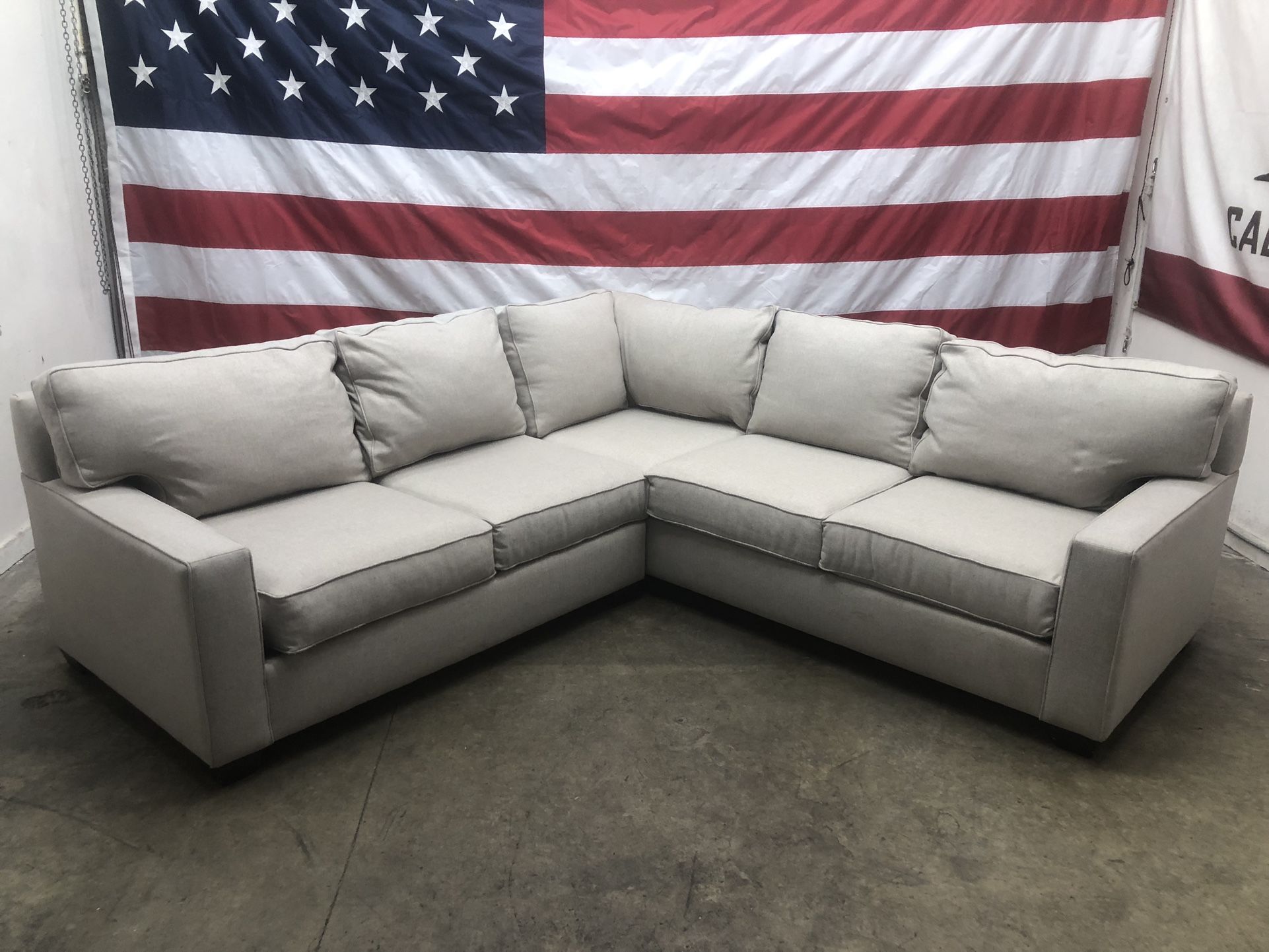 Free Delivery - Grey 2 Piece Sectional Couch