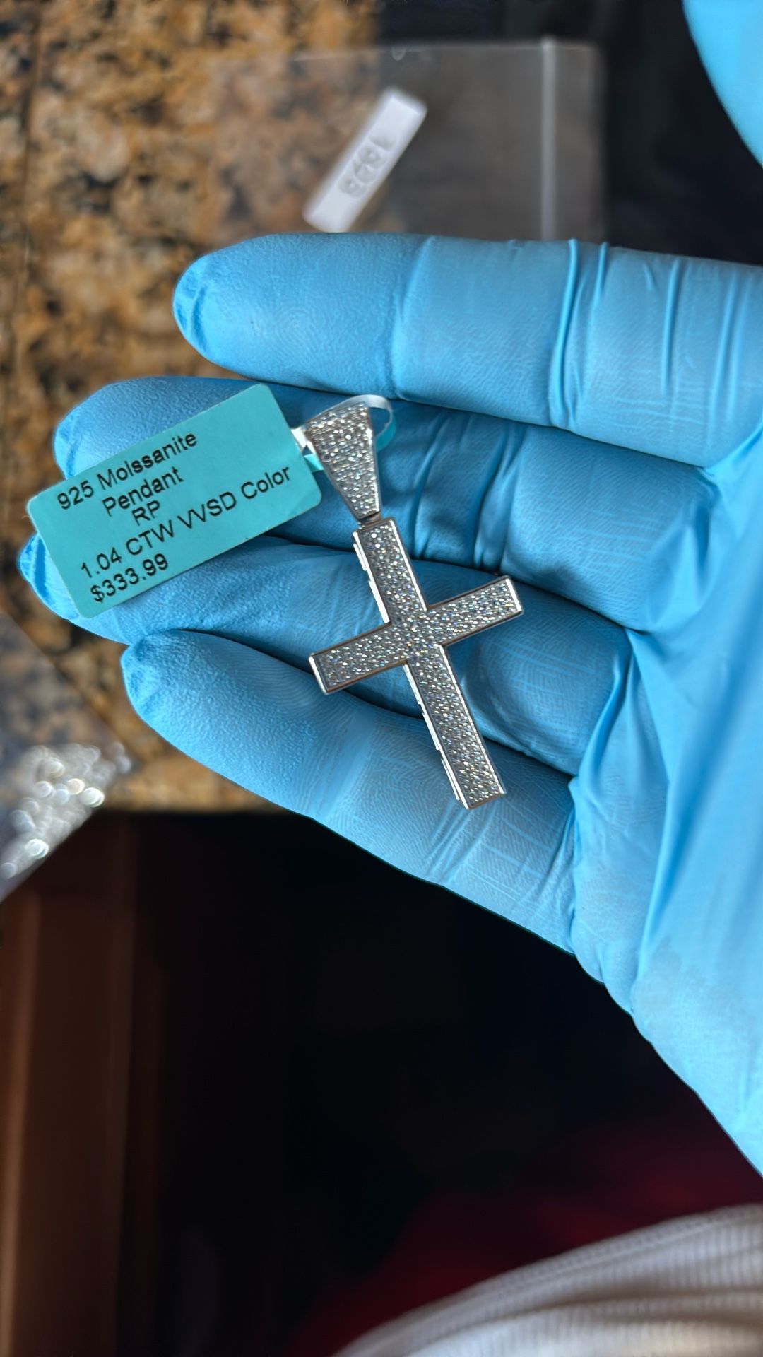 Moissanite Cross Pendant 