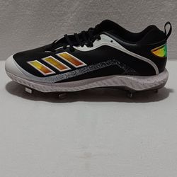 Adidas Icon Bounce Low Metal Baseball Cleats Black/White Size 13.