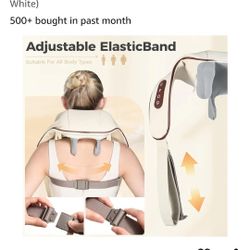 Neck Massager, Cordless 4D Deep Tissue Kneading Massage with Heating Function, Shiatsu Neck and Shoulder Massage Pillow for Neck, Traps, Back and Leg 