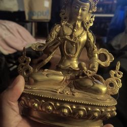 copper Buddist Statue 8"