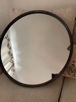 Round Wall Mirror Dark Frame