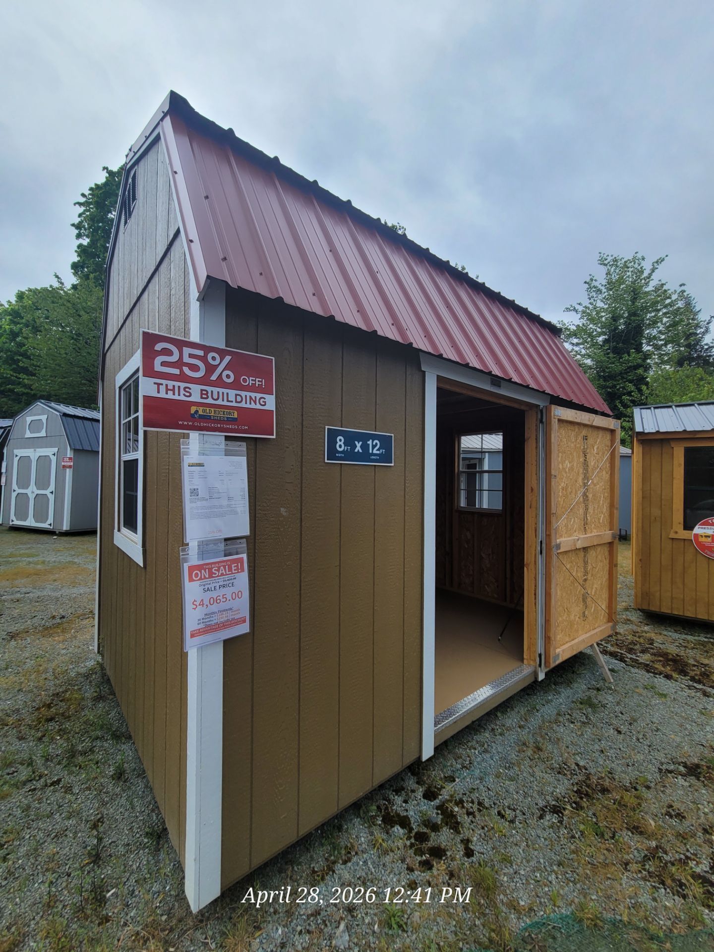 CLEARANCE 8x12 Lofted Barn Shed