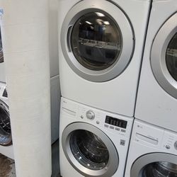 LG Front Loading Washer And Stackable Gas Dryer Set 