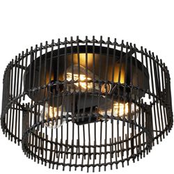 Rattan Ceiling Mount Light Fixture-new in the box