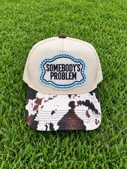 Somebody's Problem Cow Print Canvas Hat