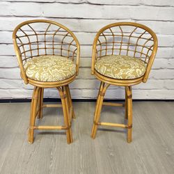 Rattan Bar Stools 2pc