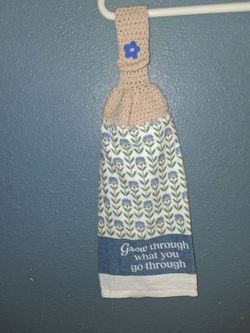 Crochet Top Hanging Kitchen Towel Floral