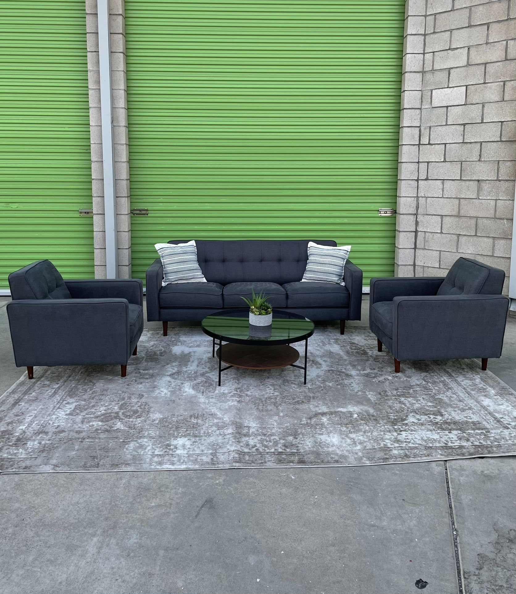 *Free Delivery* Gray Modern Living Spaces Couch Sofa Chair Set