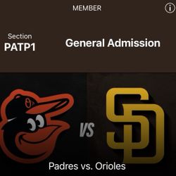 Padres vs Orioles Labor Day 9/1