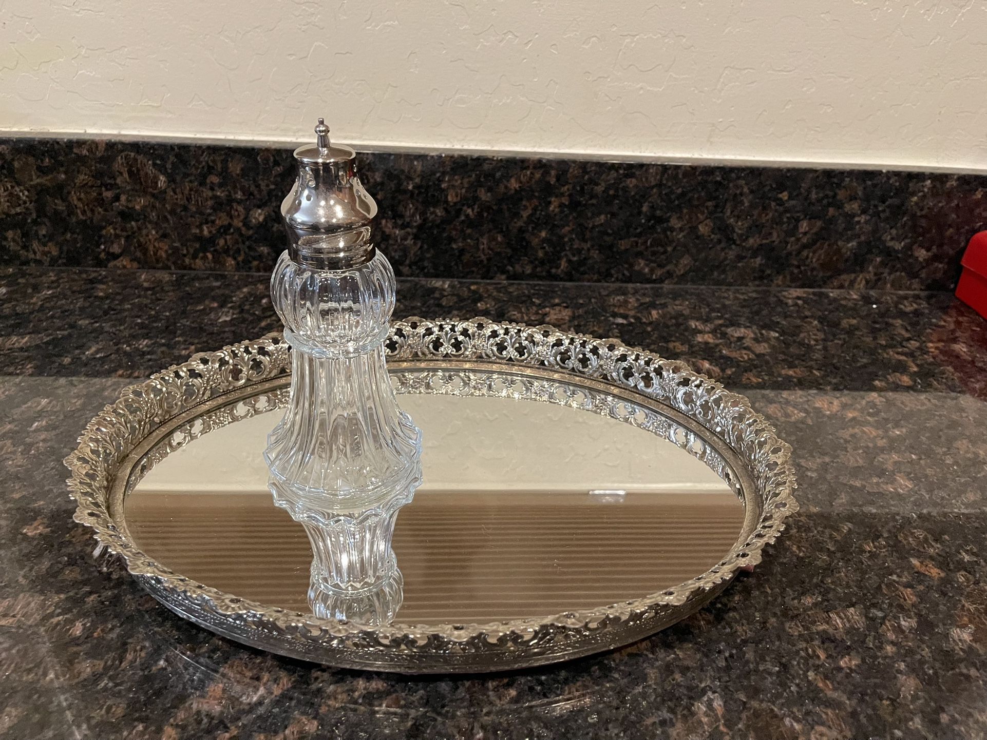 Vintage 7" Glass Powder Shaker by Lady Primrose Tryst