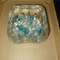 Decor Square Crystal (w flat Multi Color beads)