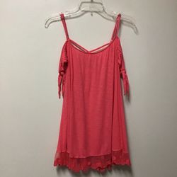 Women’s Cotton/modal Dark peach cold shoulder tunic top… Size small