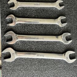 Vintage Snap On 4 Pc Metric Open End Wrench Set