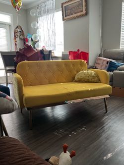velvet chair yellow
