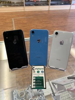 IPHONE XR 64GB UNLOCKED BLACK WHITE AND BLUE