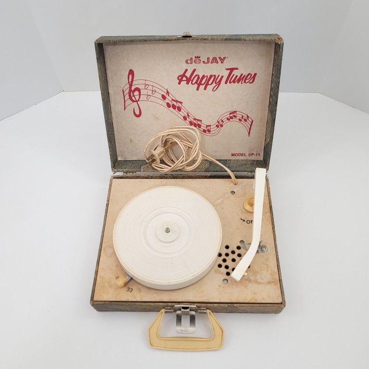 Vintage Dejay Happy Tunes Portable Record Player Model SP-11
