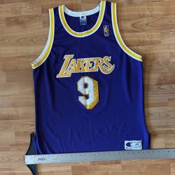 Vintage stitched Champion Van Exel Lakers purple jersey Size L #NBA #basketball y2k
