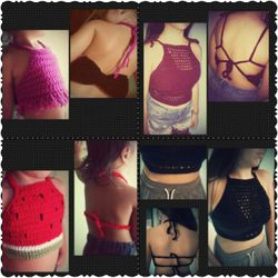 100 % HAND MADE HALTER TOPS.....