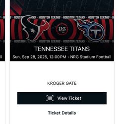 Texans Vs Titans Single Ticket