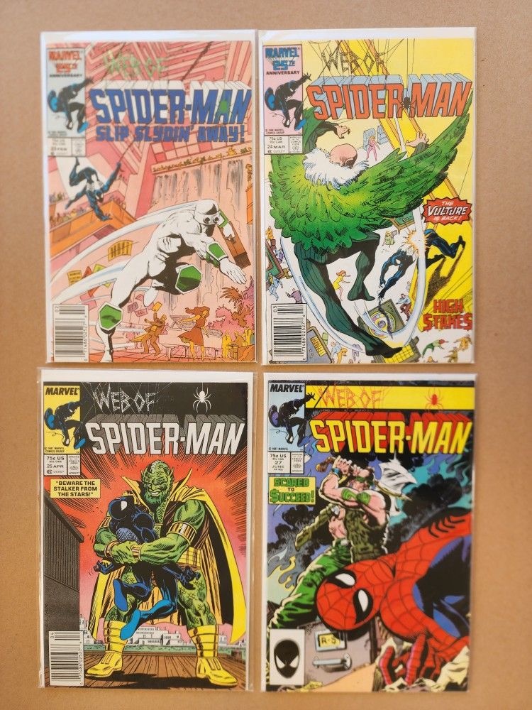 Web of Spider-Man 23, 24, 25, 27 vol 1 (1985 series)