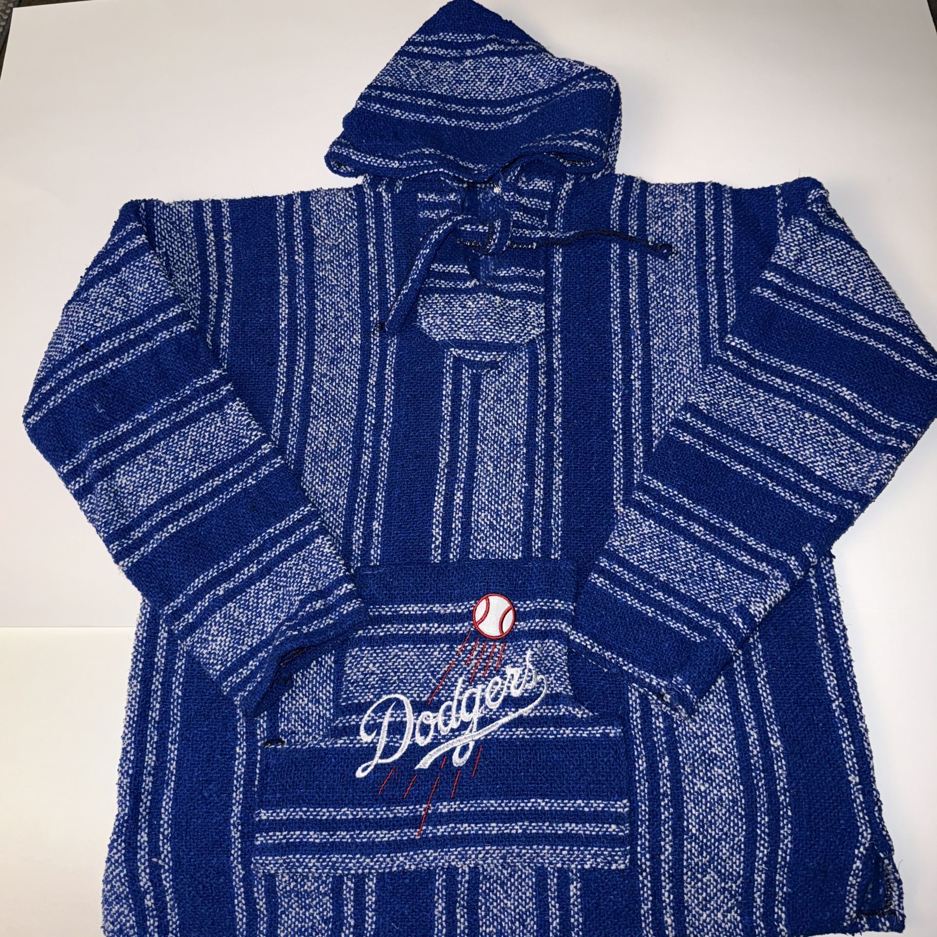 Dodgers Baseball Los Angeles Dodgers MLB Baja Hoodie Pullover Drug Rug Sweater Mexico Surfer Mexican Poncho
