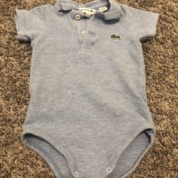Lacoste Baby Boy Blue Onesie Bodysuit 6 Months 