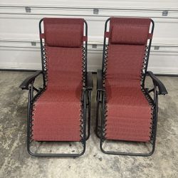Outdoor Zero Gravity Lounge Chairs - Set of 2