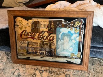 Antique Coca Cola Mirror Picture Frame