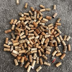 Vintage Wine Cork Collection + Decorative Storage Chest