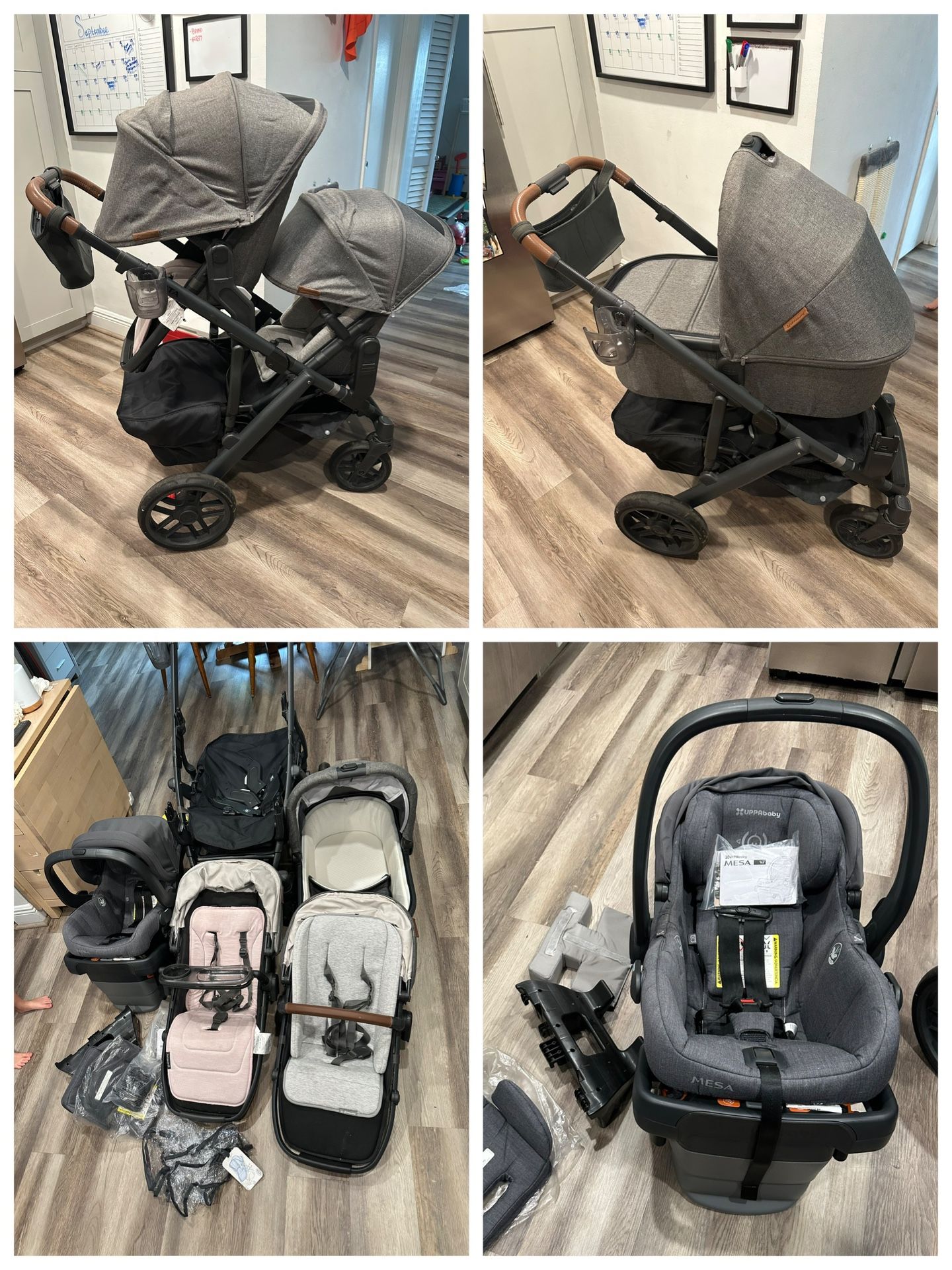 UppaBaby V2 W/bassinet,rumbleseat, Mesa Carseat double Stroller 
