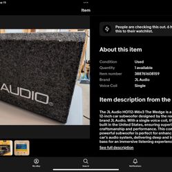 JL Audio 12 In Box Like New