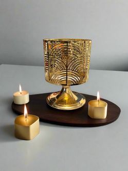 Golden Radiance Candle Holder