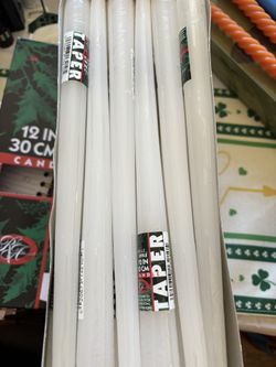 12” White Taper Candles