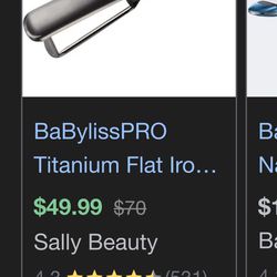 babylisspro titanium flat iron 1 1/2 in