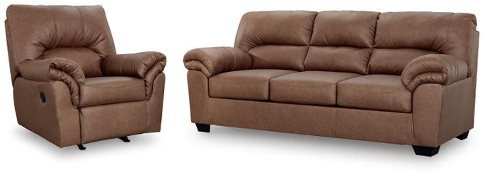 WillowBend Caramel Sofa and Recliner (Online Special Price)