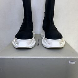 Rick Owens Men's DRKSHDW Beatle Abstract 911 Boots Black & White Sz41 